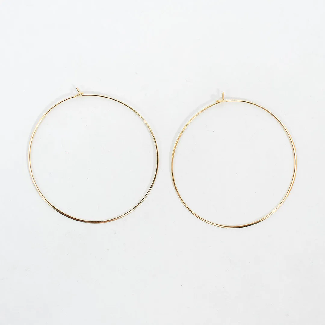 Giant Gold Vermeil Wire Hoops sold by Silver Lotus