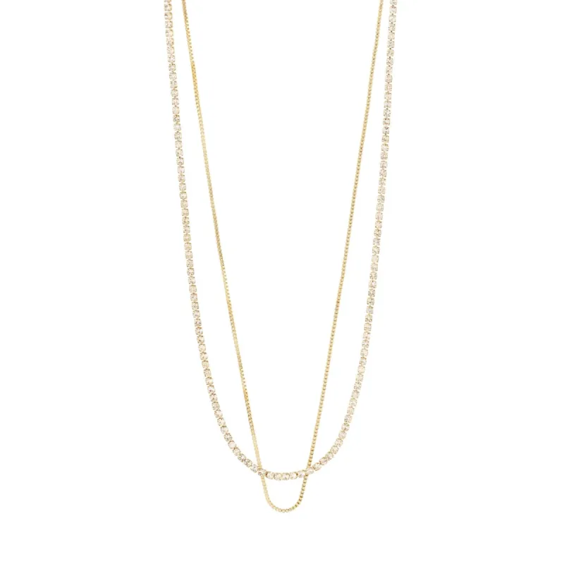 Mille Gold Plated Crystal Necklace sold by Silver Lotus