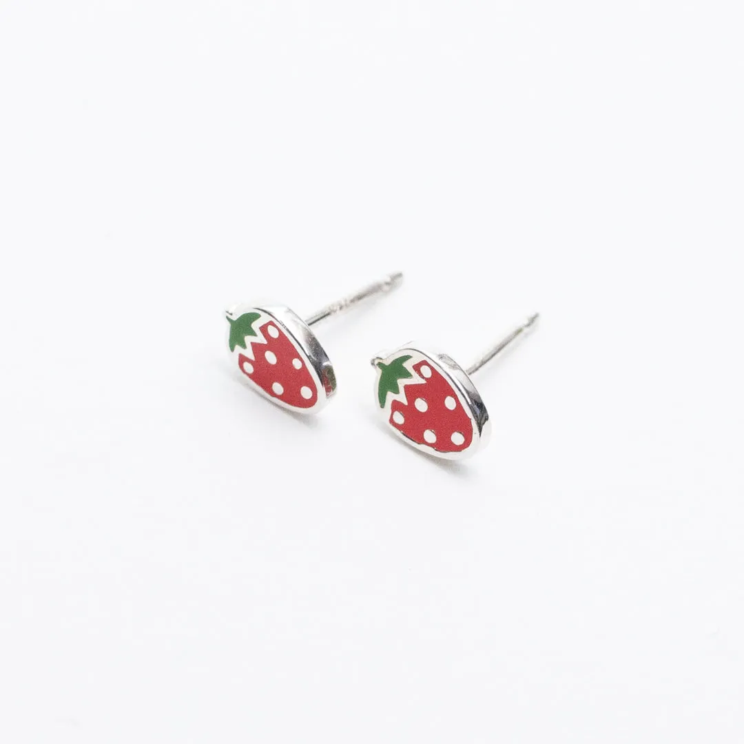 Silver Enamel Strawberry Studs sold by Silver Lotus product image thumbnail 2