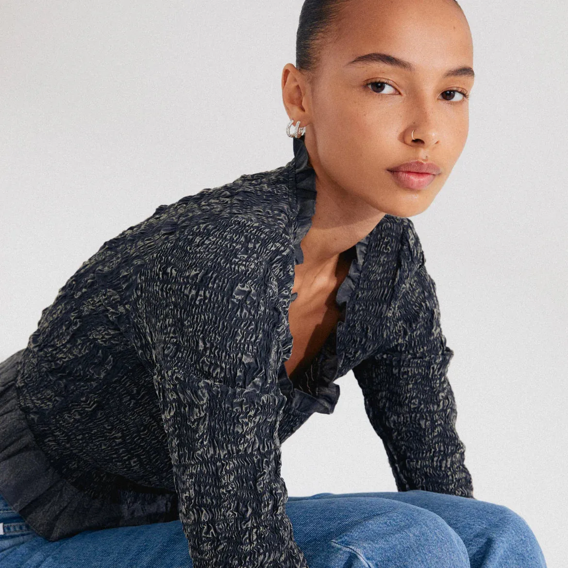 Bloom Silver Plated Crystal Hoops sold by Silver Lotus product image thumbnail 2