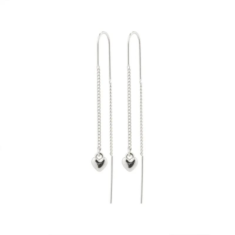 Afroditte Silver Plated Heart Pull Through Earrings sold by Silver Lotus