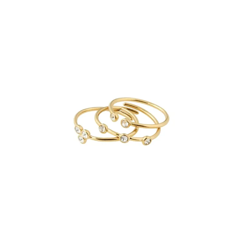 Kamari Gold Plated Crystal Ring Set sold by Silver Lotus