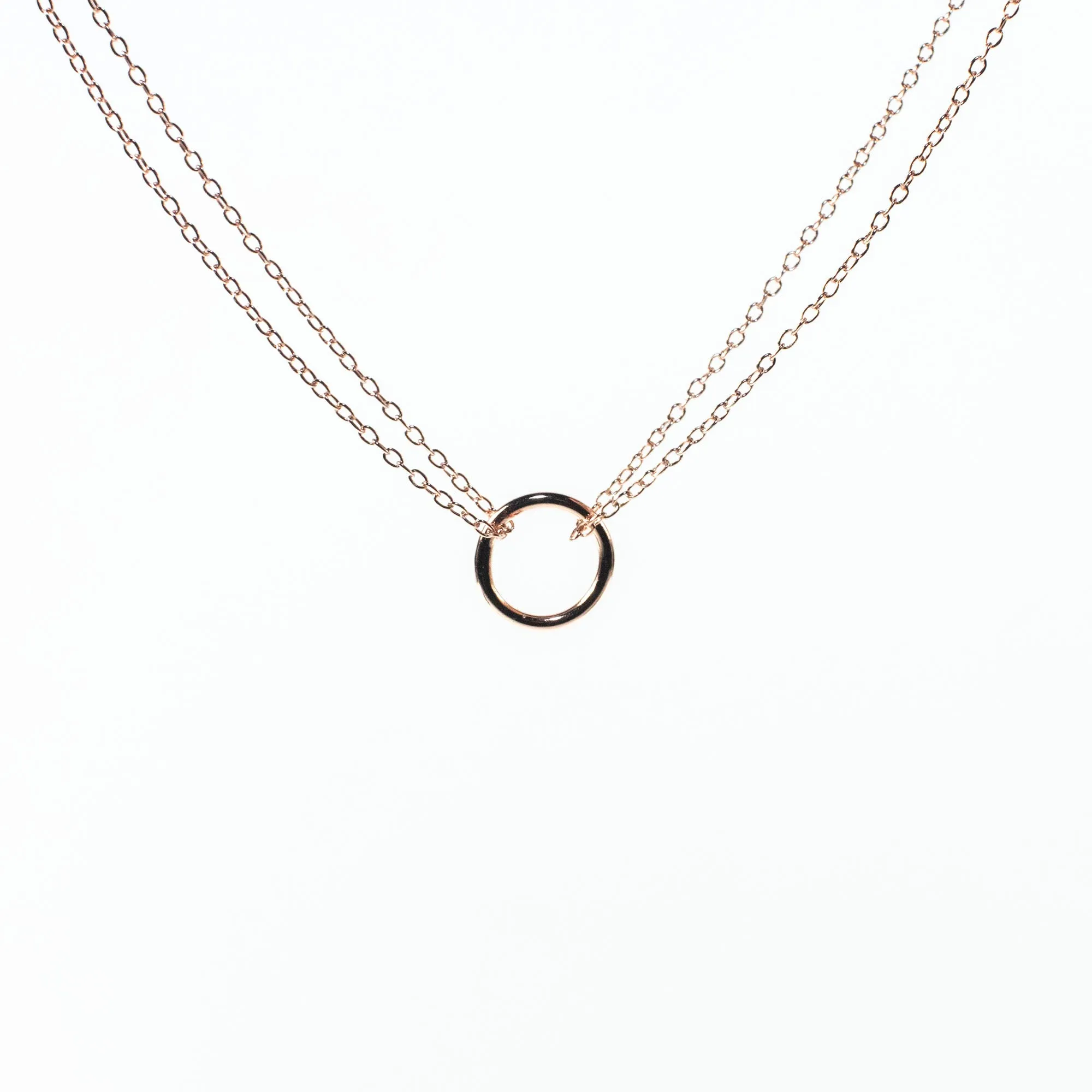 Double Chain Circle Necklace sold by Silver Lotus product image thumbnail 4