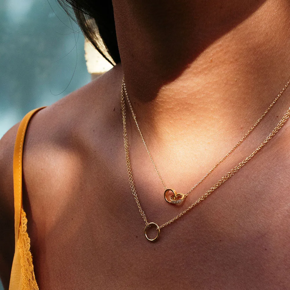 Double Chain Circle Necklace sold by Silver Lotus product image thumbnail 2