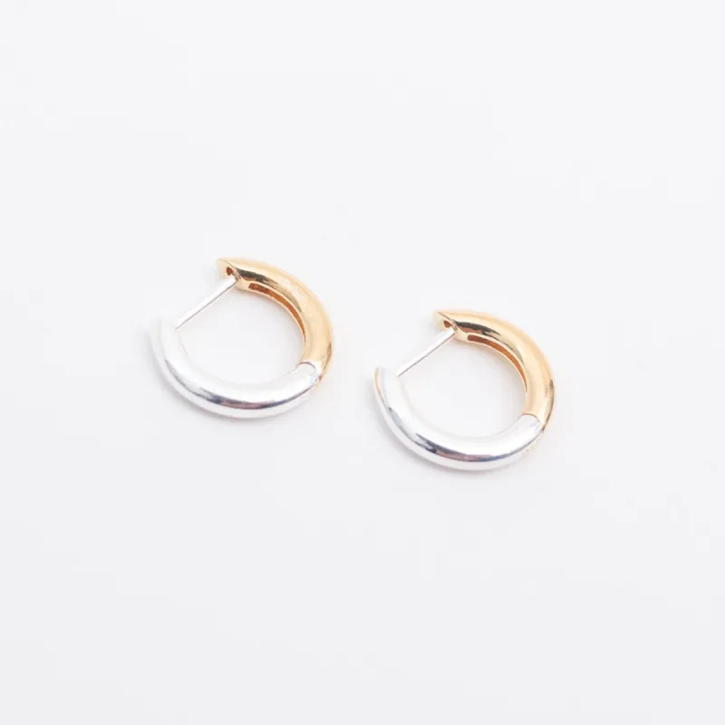 Two Tone Plain Small Rounded Click In Hoops sold by Silver Lotus