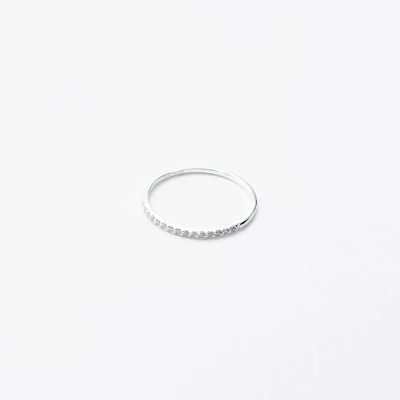 Narrow Silver Pavé Band sold by Silver Lotus