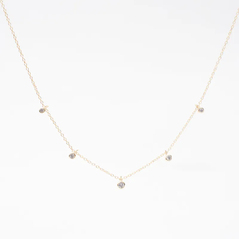 Gold Plated Cubic Drops Necklace sold by Silver Lotus