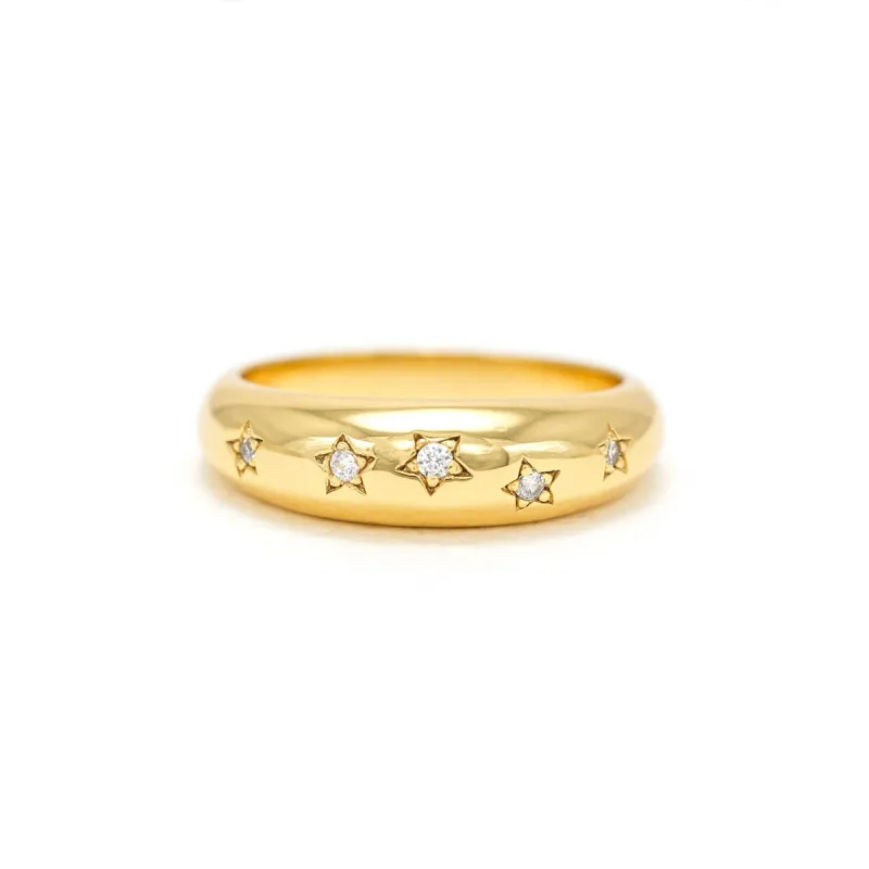 Gold Plated Twinkle Dome Ring sold by Silver Lotus