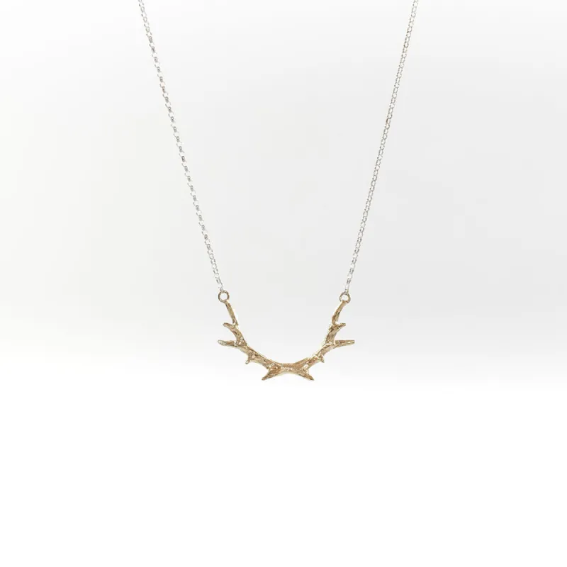 Tiny Gold Vermeil Antler Necklace sold by Silver Lotus