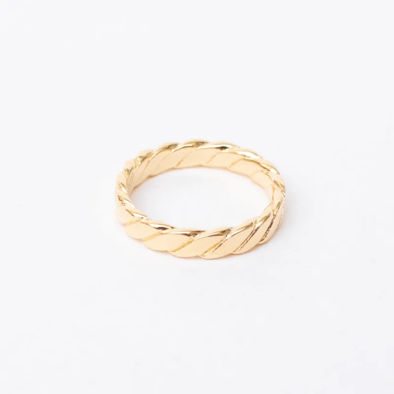 Gold Vermeil Flat Braided Band Ring sold by Silver Lotus