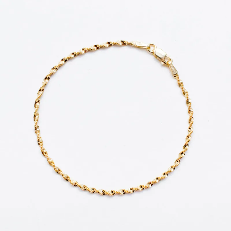 Gold Plated Twisted Rope Bracelet sold by Silver Lotus