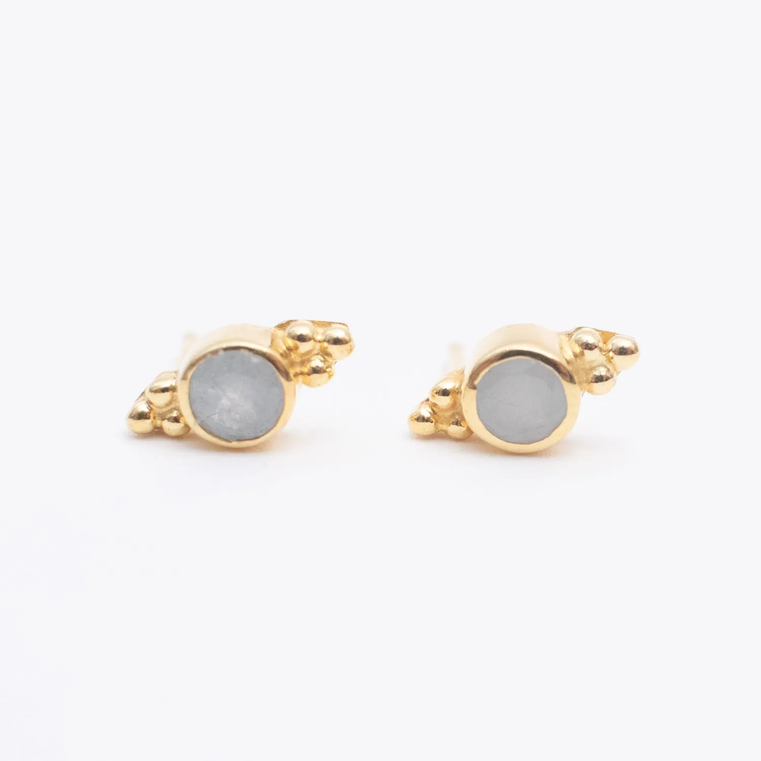 Gold Vermeil & Aquamarine Jawan Studs sold by Silver Lotus product image thumbnail 3