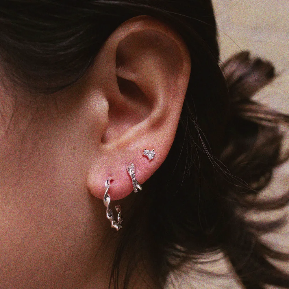Twirled Small Silver Hoops sold by Silver Lotus product image thumbnail 2