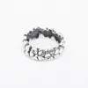 Oxidized Silver Stacked Flower Band sold by Silver Lotus