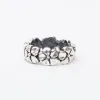 Oxidized Silver Stacked Flower Band sold by Silver Lotus
