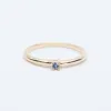 Gold Vermeil Slim Claw Set Blue Sapphire Band sold by Silver Lotus