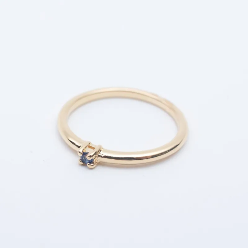 Gold Vermeil Slim Claw Set Blue Sapphire Band sold by Silver Lotus