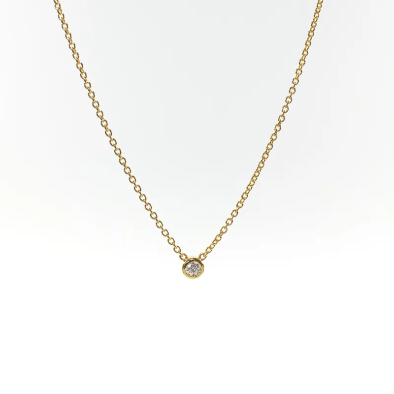 Gold Vermeil Solitaire Cubic Zirconia Necklace sold by Silver Lotus