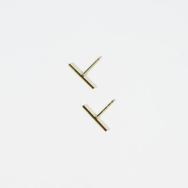 Gold Vermeil Geometric Bar Studs sold by Silver Lotus
