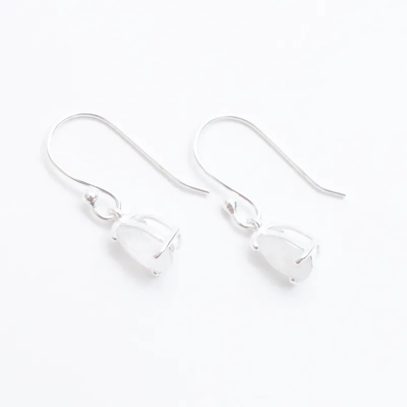 Rainbow Moonstone Silver Teardrop Earrings sold by Silver Lotus