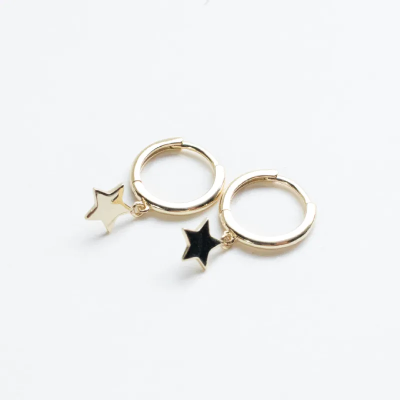 Star Huggie Hoops sold by Silver Lotus