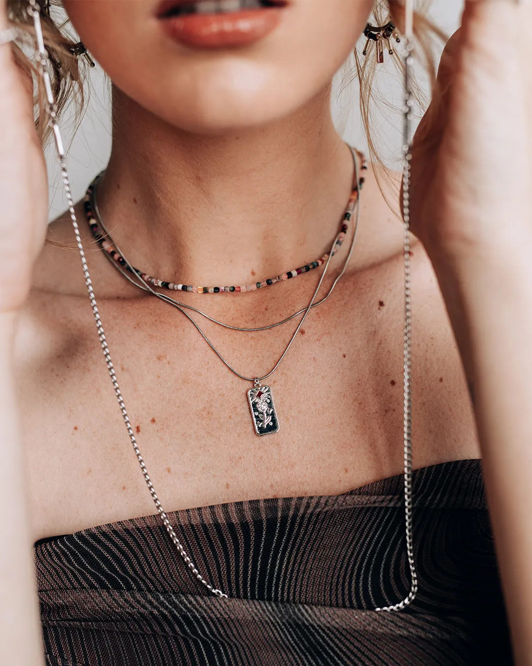 Pivoine Silver Necklace sold by Silver Lotus product image thumbnail 4