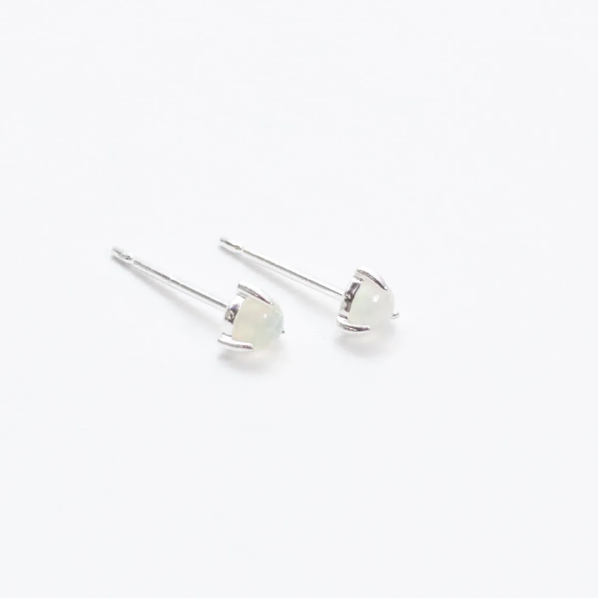 Silver Prong Set Opal Studs sold by Silver Lotus
