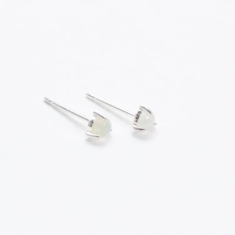 Silver Prong Set Opal Studs sold by Silver Lotus