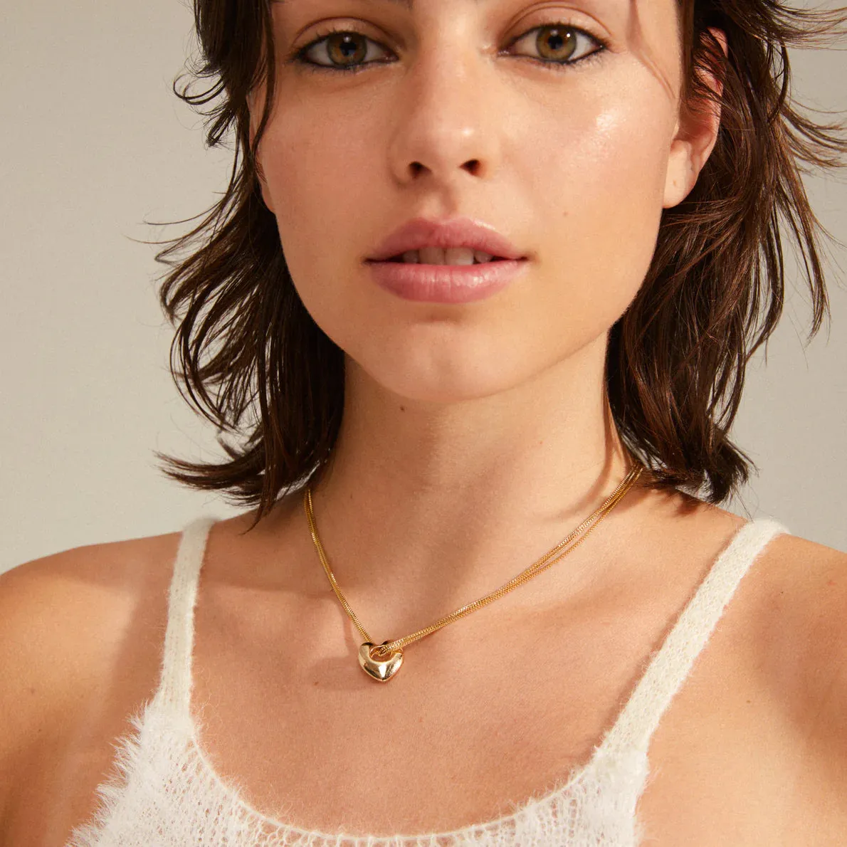 Wave Gold Plated Heart Necklace sold by Silver Lotus product image thumbnail 2