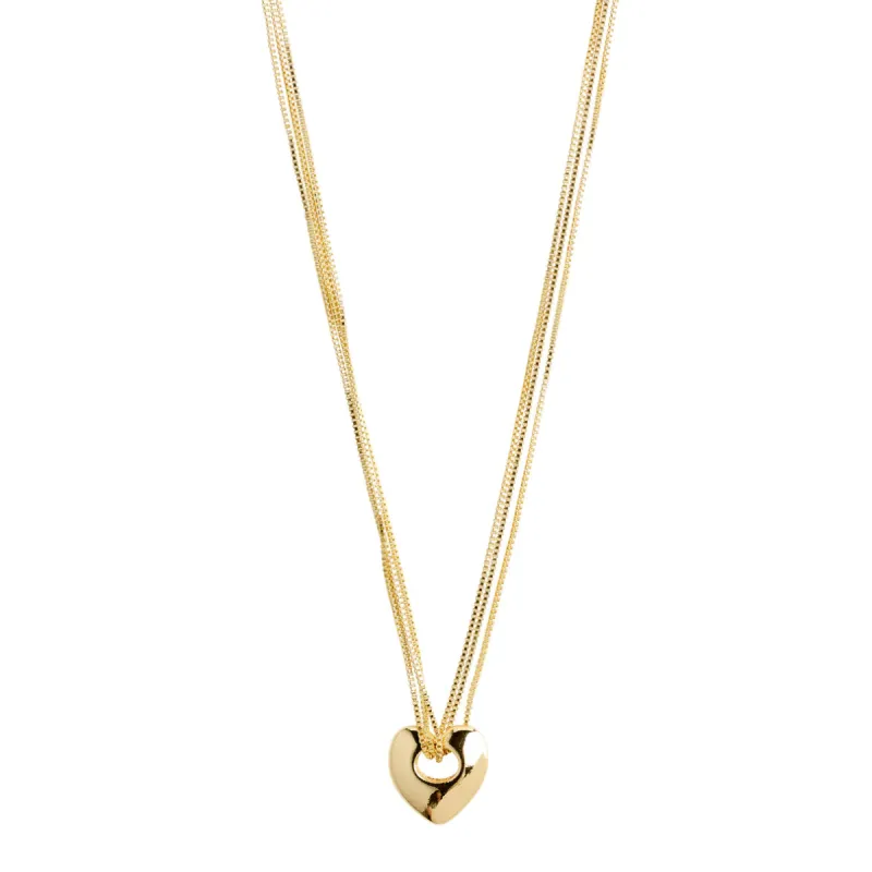 Wave Gold Plated Heart Necklace sold by Silver Lotus