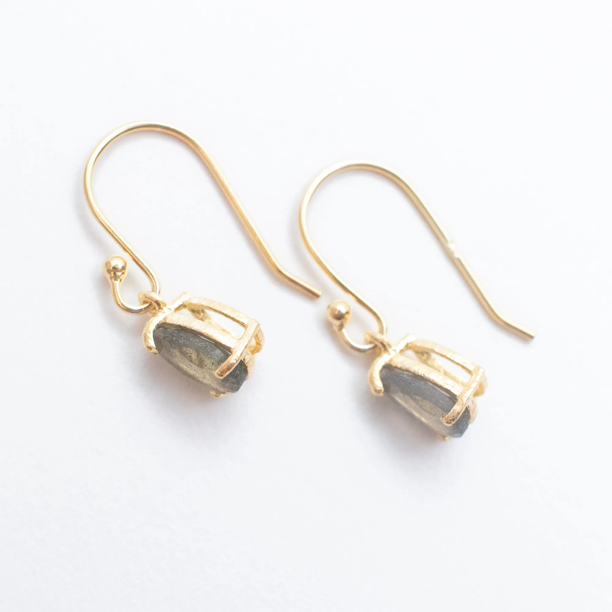 Labradorite Gold Vermeil Teardrop Earrings sold by Silver Lotus