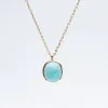 Gold Vermeil Oval Amazonite Necklace sold by Silver Lotus