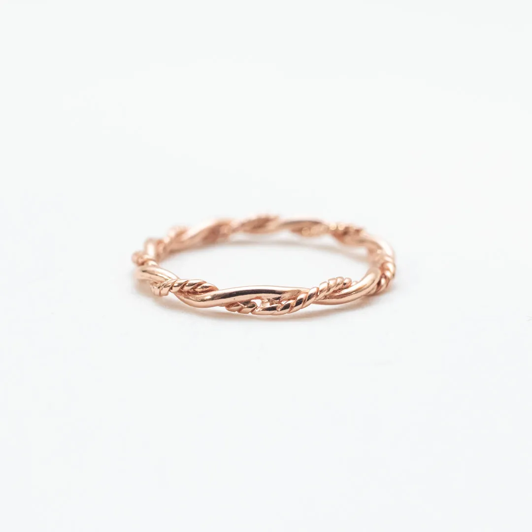 Rose Gold Plated Double Twisted Ring sold by Silver Lotus