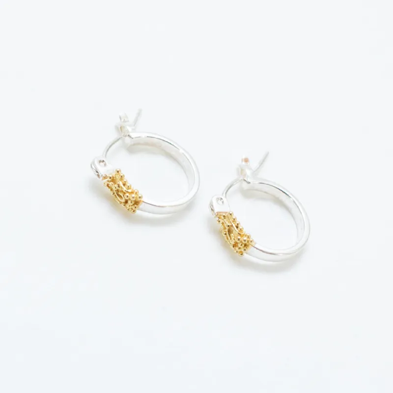 Gold Vermeil Flat Kebaikan Hoops sold by Silver Lotus