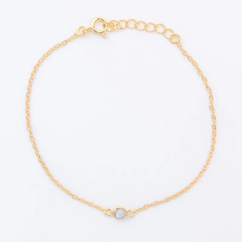 Gold Vermeil Moonstone Solitaire Bracelet sold by Silver Lotus
