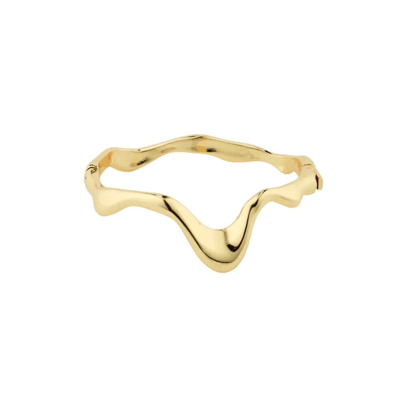 Moon Gold Plated Statement Bangle made by Pilgrim