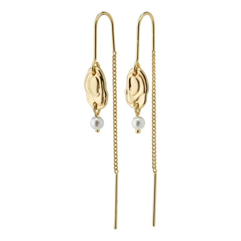 Emilie Gold Plated Pull Through Earrings sold by Silver Lotus