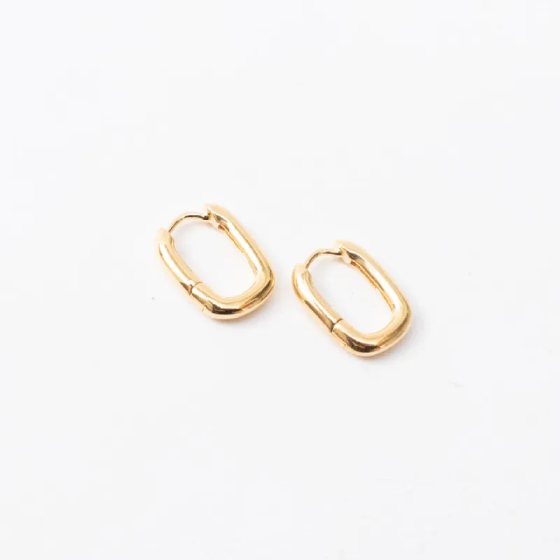 Gold Vermeil Rounded Rectangle Click In Hoops sold by Silver Lotus