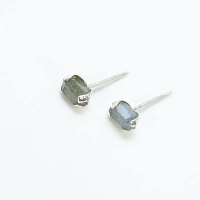 Silver Faceted Labradorite Studs sold by Silver Lotus