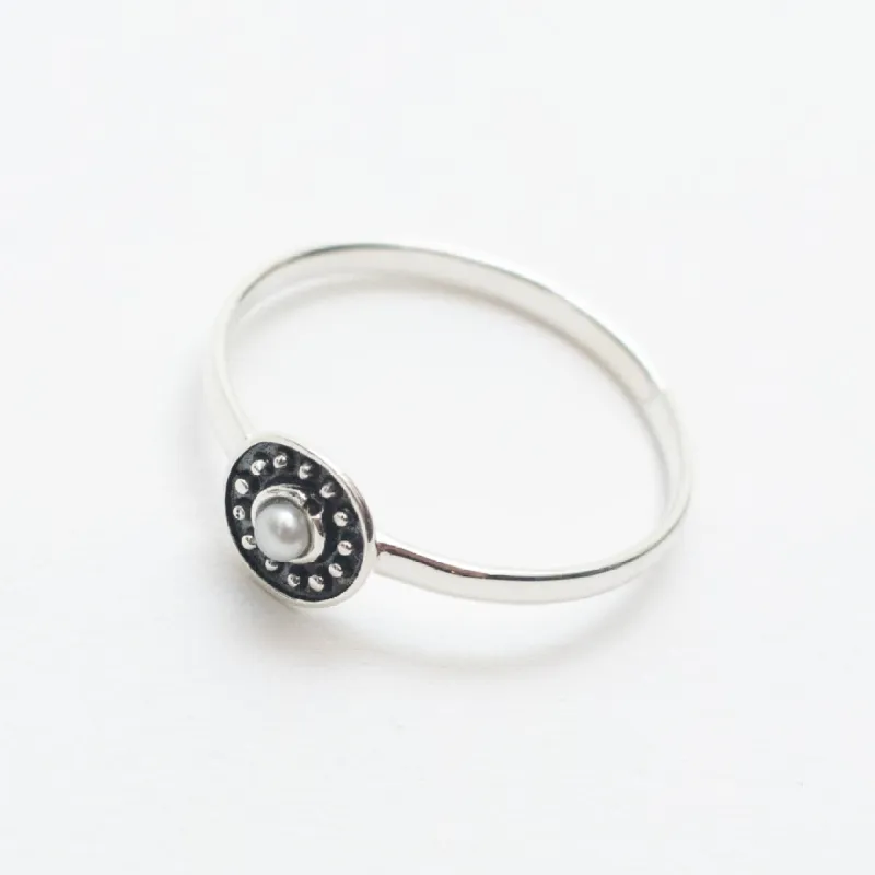 Small Pearl Dotted Ring sold by Silver Lotus