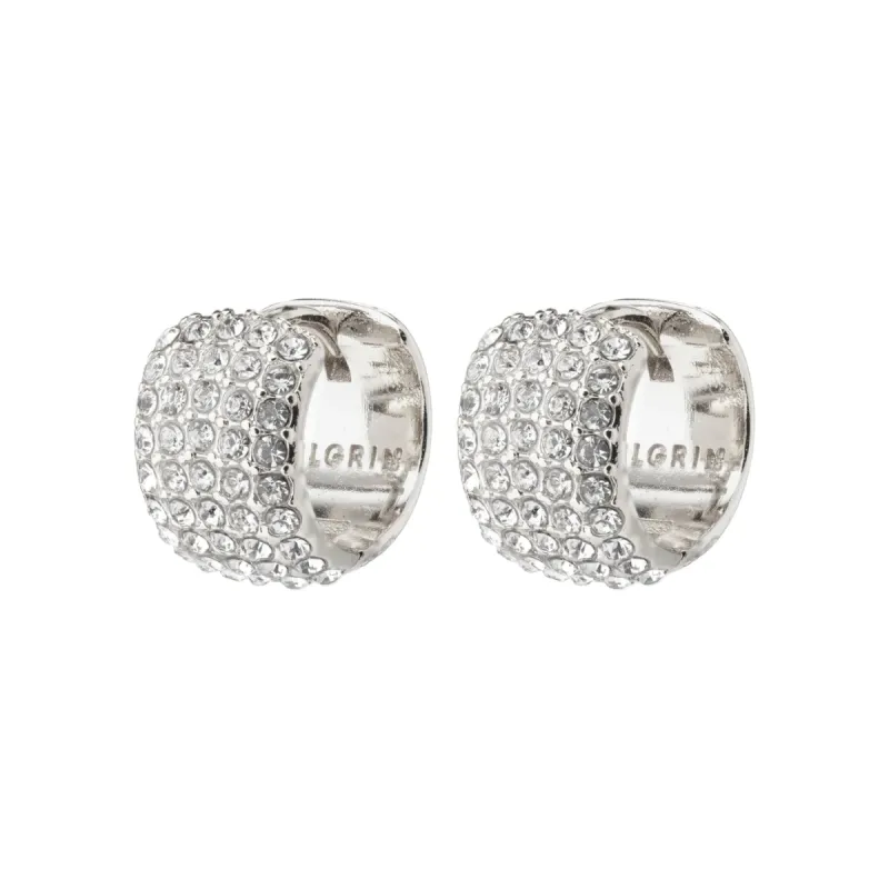 Be Silver Plated Crystal Hoops sold by Silver Lotus