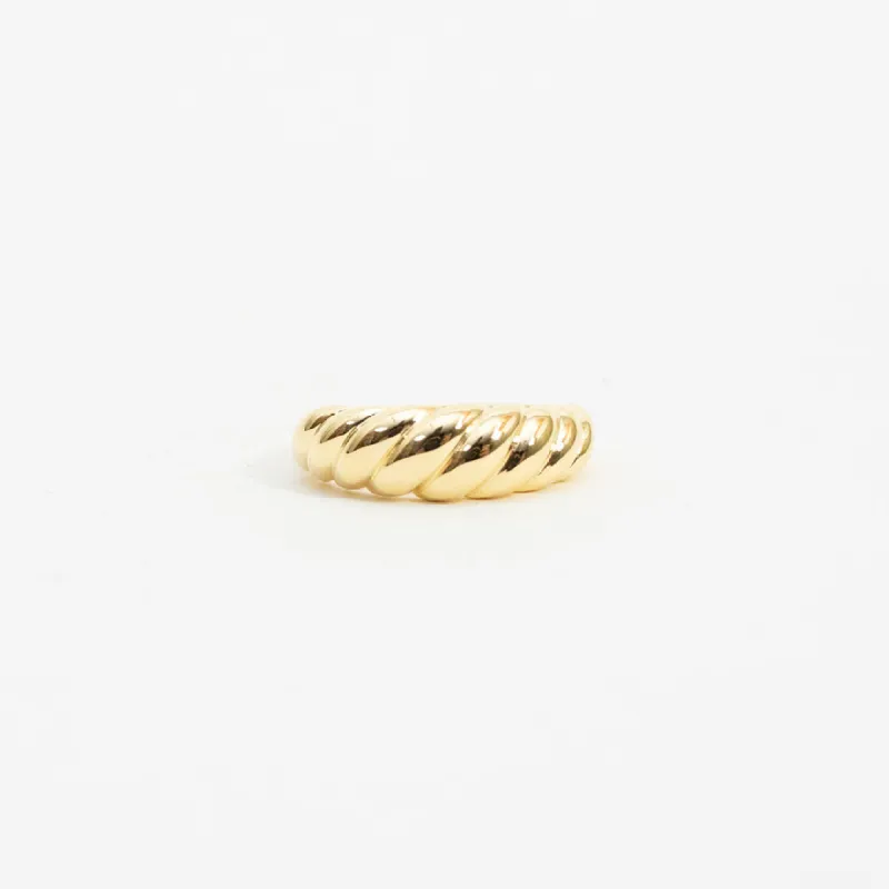 Thin Gold Vermeil Croissant Dome Ring sold by Silver Lotus