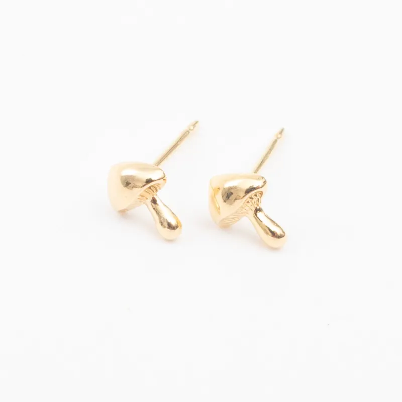Gold Vermeil Shroom Studs sold by Silver Lotus