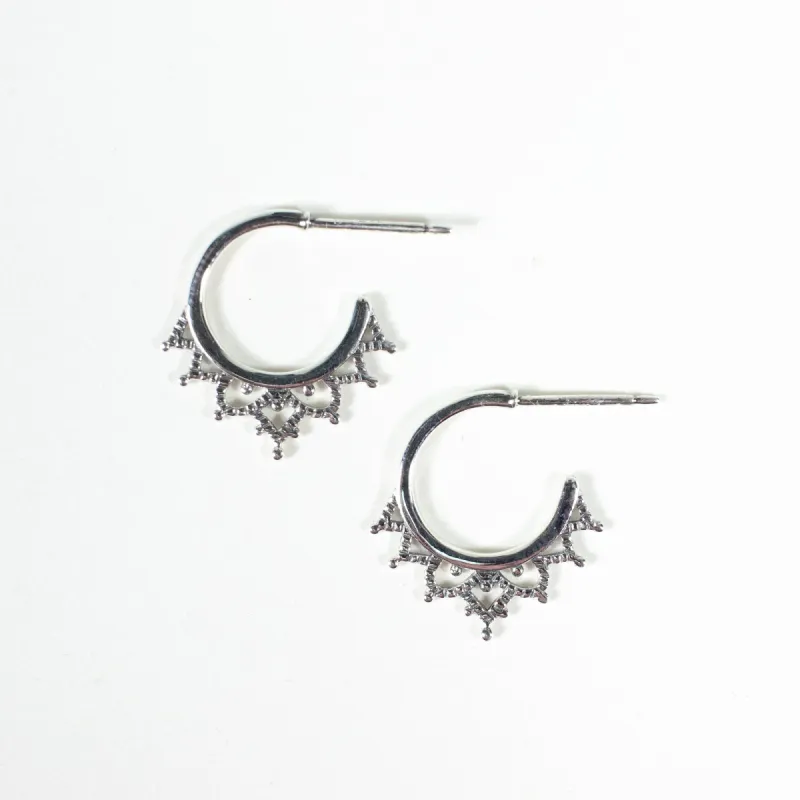 Silver Filigree Hoop Studs sold by Silver Lotus