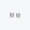 Silver CZ Square Bezel Studs sold by Silver Lotus