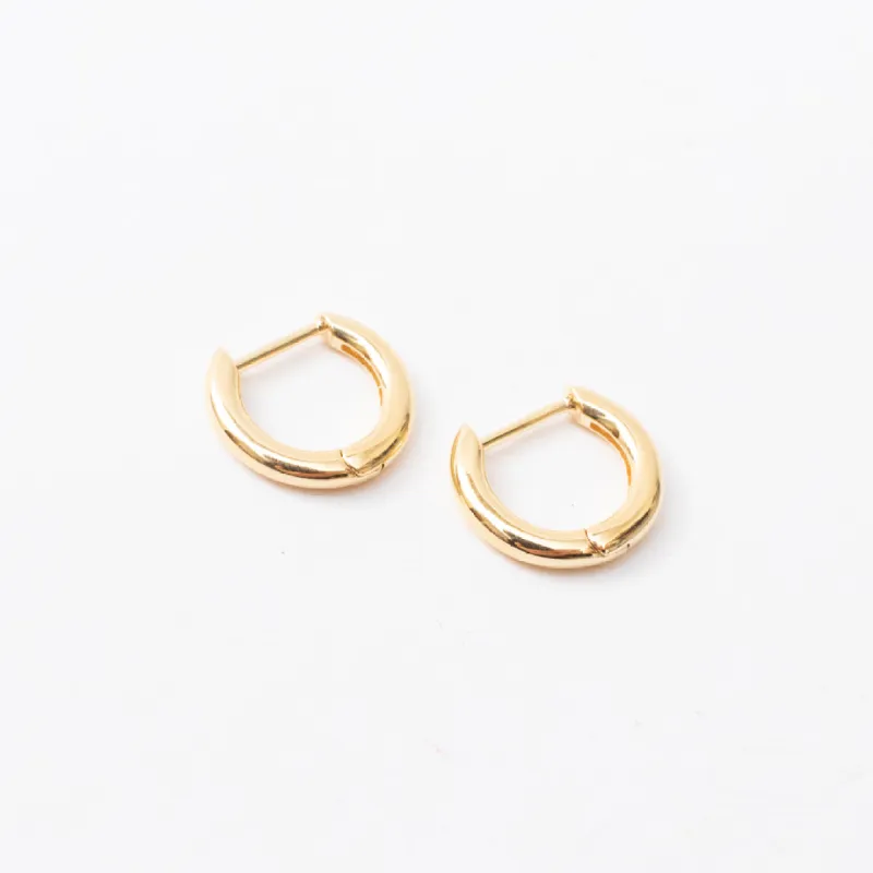 14k Gold Vermeil Plain Small Rounded Click In Hoops sold by Silver Lotus