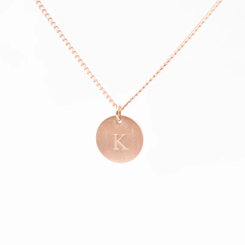 Uppercase Rose Gold Initial Necklace sold by Silver Lotus