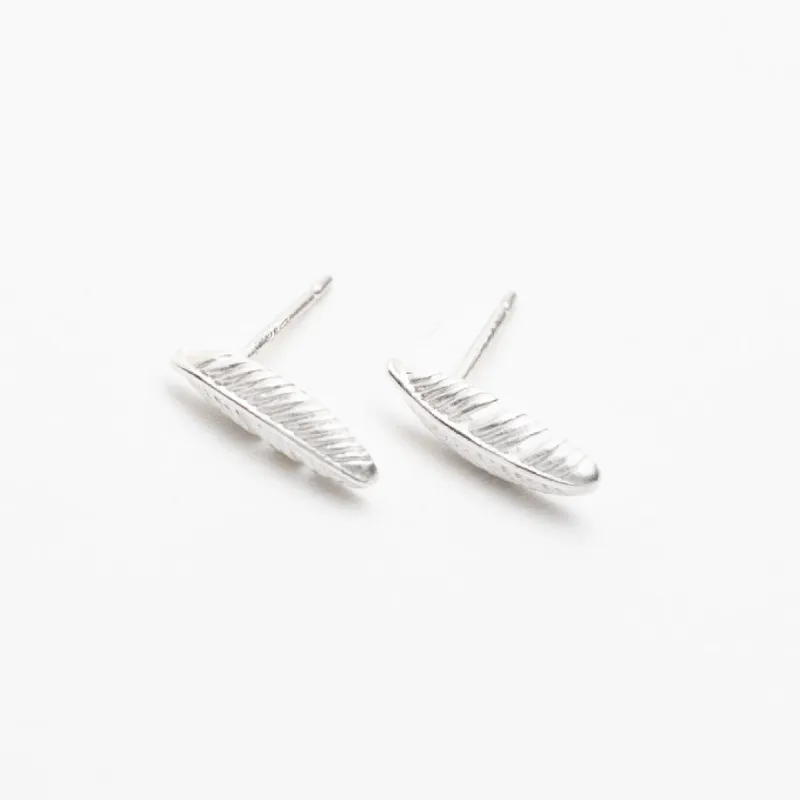 Silver 3D Feather Studs sold by Silver Lotus