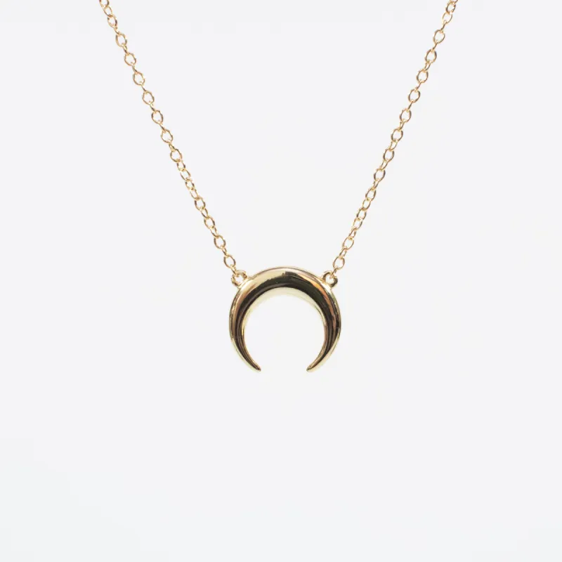 Gold Plated Small Moon Necklace sold by Silver Lotus
