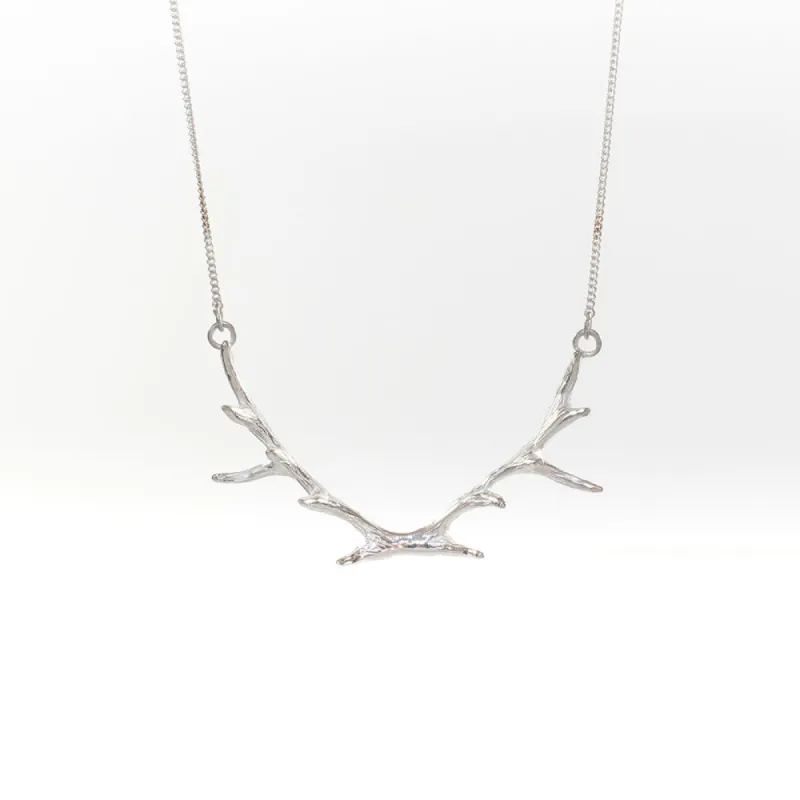 Large Silver Antler Necklace sold by Silver Lotus